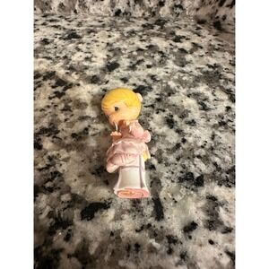 Precious Moments Figurine Girl Pink Dress Cherished cant stand alone